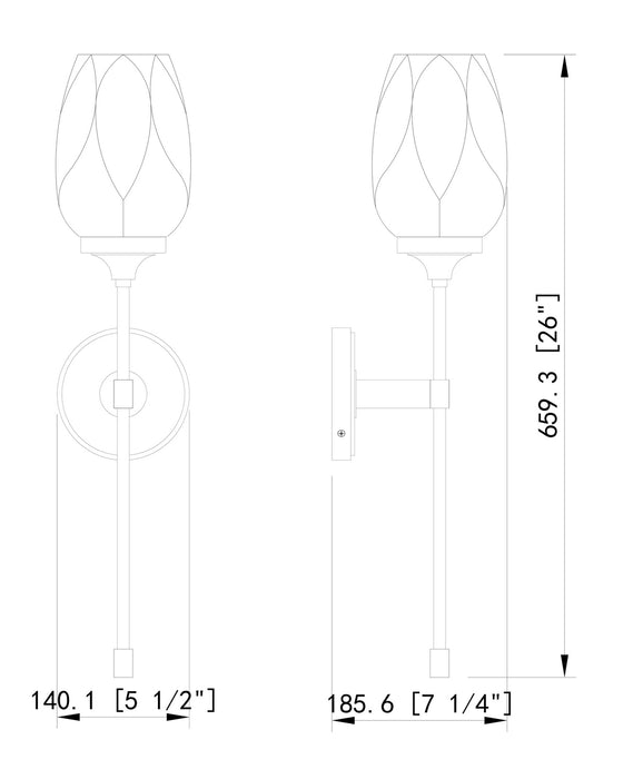 Z-Lite - 2014-1S-MGLD - One Light Wall Sconce - Cassian - Modern Gold