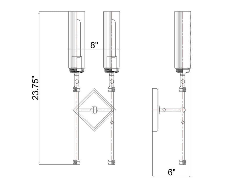 Z-Lite - 3047-2S-MGLD - Two Light Wall Sconce - Esme - Modern Gold