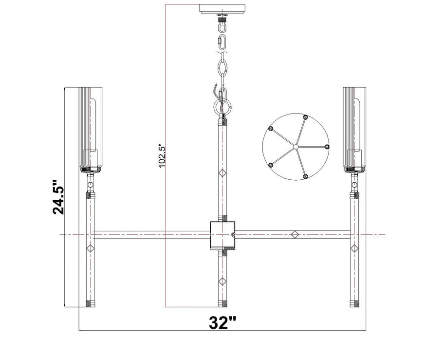 Z-Lite - 3047-5BN - Five Light Chandelier - Esme - Brushed Nickel