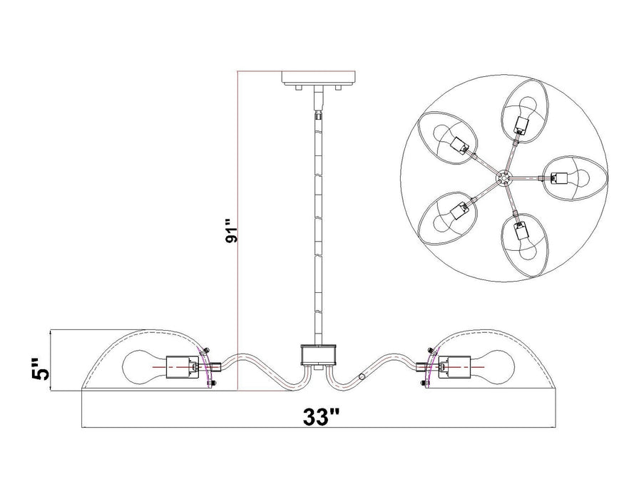 Z-Lite - 3048-5MB - Five Light Chandelier - Breton - Matte Black