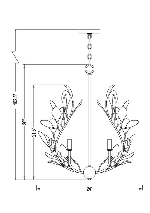 Z-Lite - 353-24MGLD - Five Light Chandelier - Claudine - Modern Gold