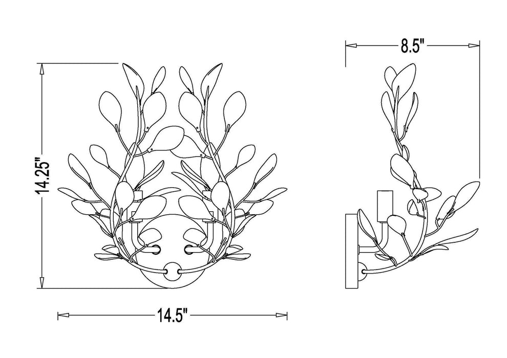 Z-Lite - 353-2S-MGLD - Two Light Wall Sconce - Claudine - Modern Gold