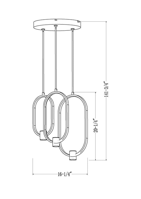 Z-Lite - 4101-3MB-LED - LED Chandelier - Saros - Matte Black