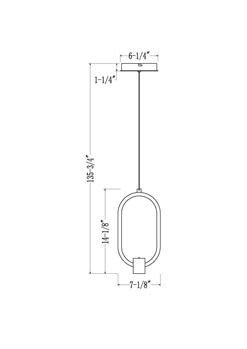 Z-Lite - 4101-7MB-LED - LED Pendant - Saros - Matte Black