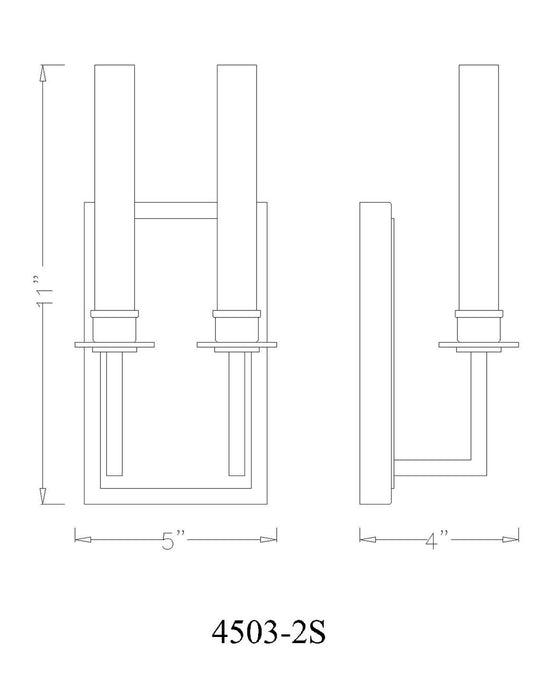 Z-Lite - 4503-2S-MB - One Light Wall Sconce - Orson - Matte Black