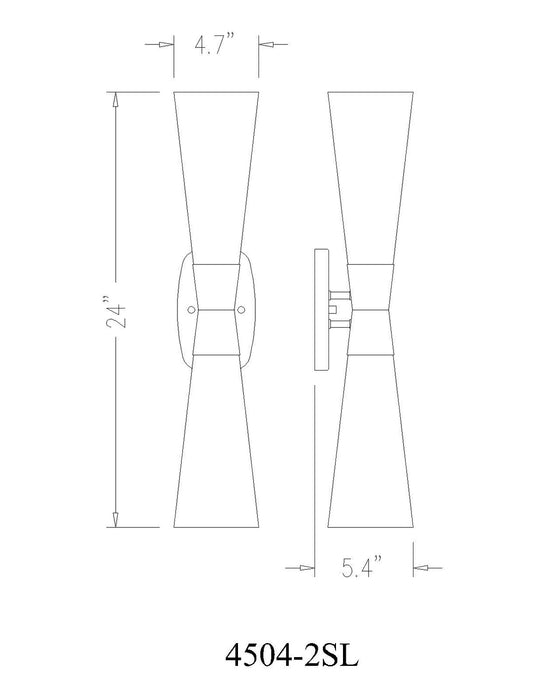 Z-Lite - 4504-2SL-MB - Two Light Wall Sconce - Emrys - Matte Black