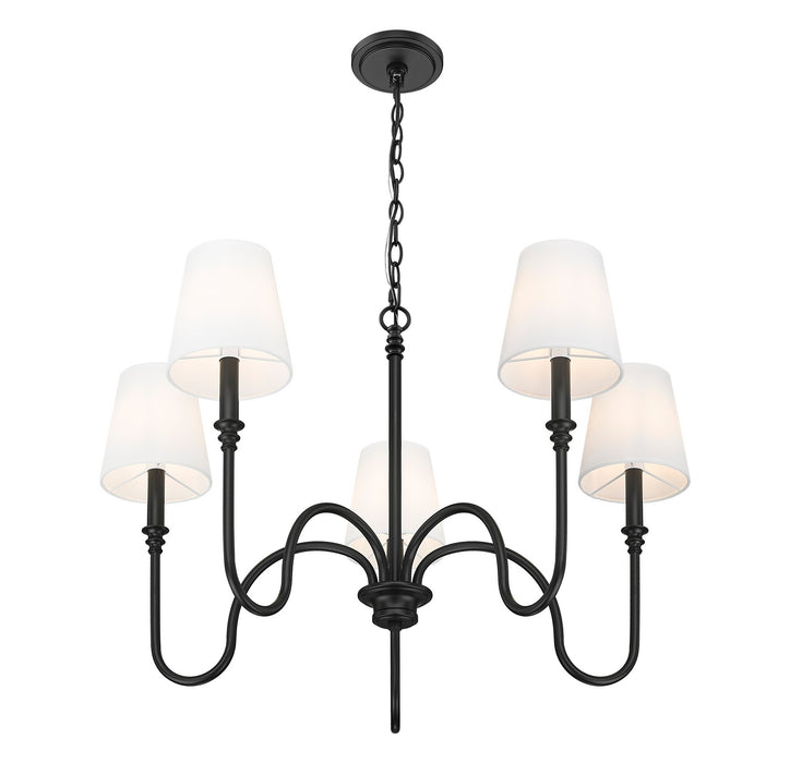 Z-Lite - 4505-5MB - Five Light Chandelier - Jisele - Matte Black