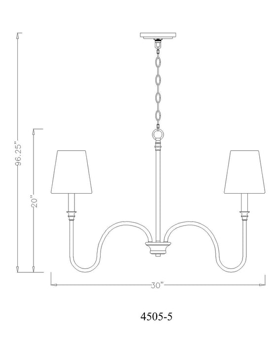 Z-Lite - 4505-5RB - Five Light Chandelier - Jisele - Rubbed Brass