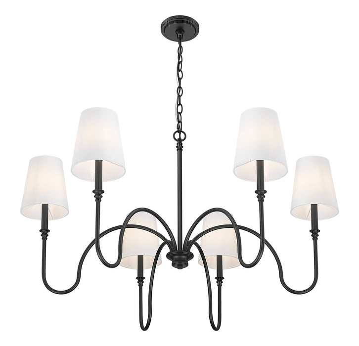 Z-Lite - 4505-6MB - Six Light Chandelier - Jisele - Matte Black