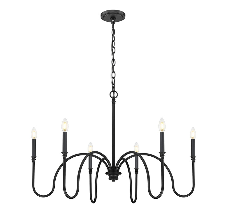 Z-Lite - 4505-6MB - Six Light Chandelier - Jisele - Matte Black
