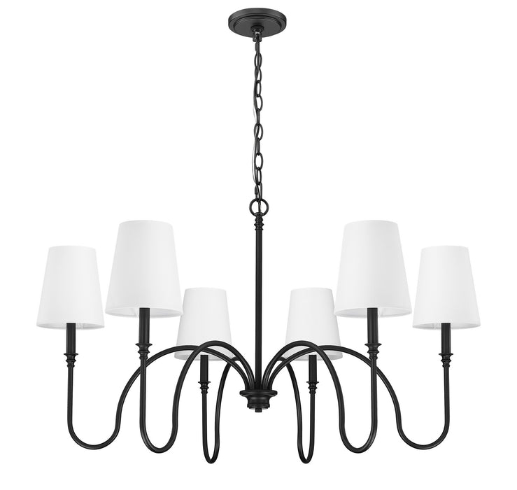 Z-Lite - 4505-6MB - Six Light Chandelier - Jisele - Matte Black