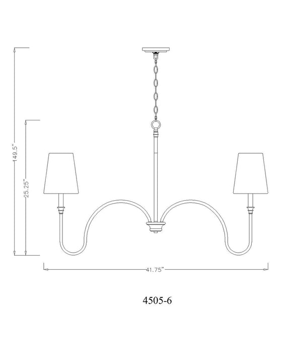 Z-Lite - 4505-6MB - Six Light Chandelier - Jisele - Matte Black