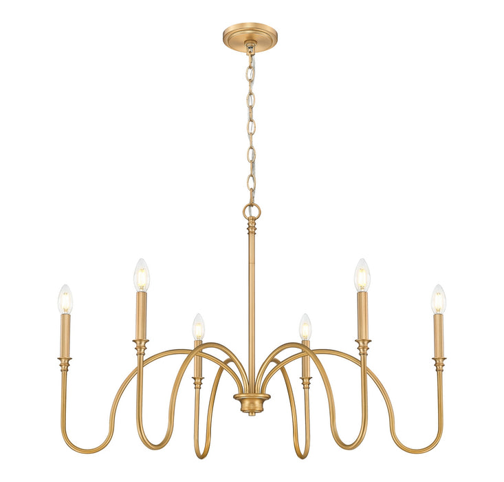 Z-Lite - 4505-6RB - Six Light Chandelier - Jisele - Rubbed Brass