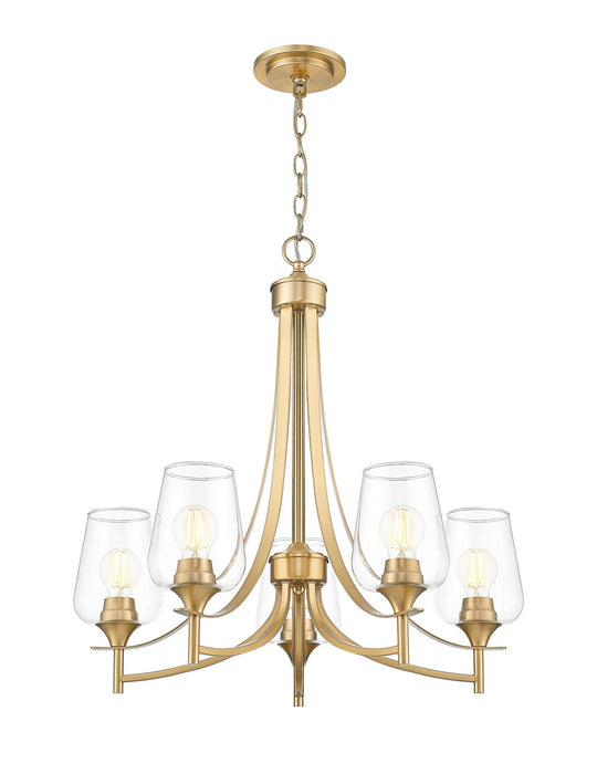 Z-Lite - 473-5BBR - Five Light Chandelier - Joliet - Burnished Brass