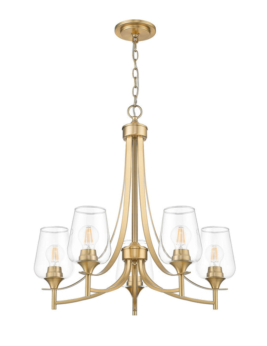 Z-Lite - 473-5BBR - Five Light Chandelier - Joliet - Burnished Brass