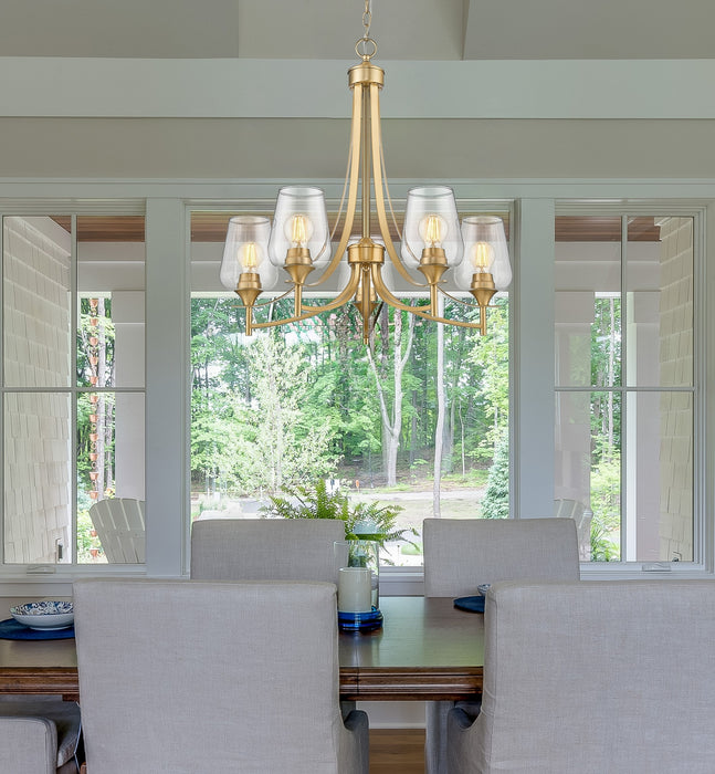 Z-Lite - 473-5BBR - Five Light Chandelier - Joliet - Burnished Brass