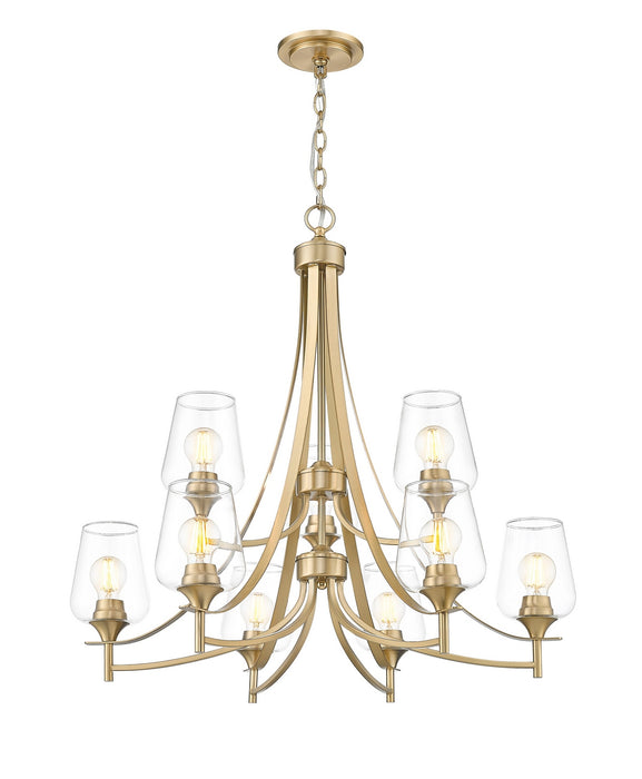 Z-Lite - 473-9BBR - Nine Light Chandelier - Joliet - Burnished Brass