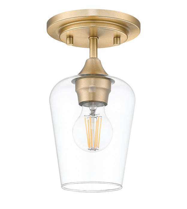 Z-Lite - 473F1-BBR - One Light Flush Mount - Joliet - Burnished Brass