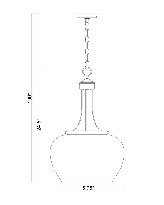 Z-Lite - 473P16-BBR - Three Light Pendant - Joliet - Burnished Brass
