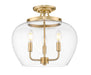 Z-Lite - 473SF-BBR - Three Light Semi Flush Mount - Joliet - Burnished Brass