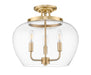 Z-Lite - 473SF-BBR - Three Light Semi Flush Mount - Joliet - Burnished Brass