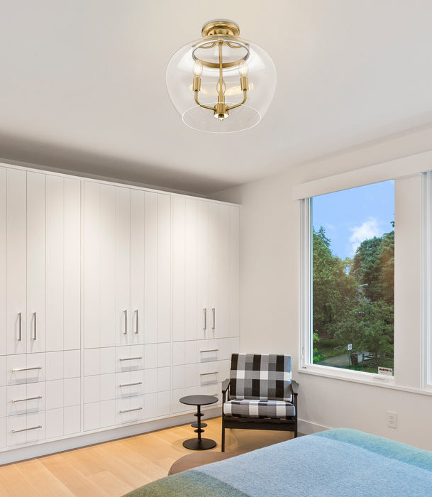 Z-Lite - 473SF-BBR - Three Light Semi Flush Mount - Joliet - Burnished Brass