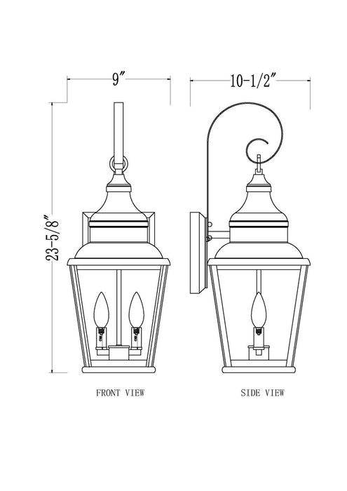 Z-Lite - 5029M-BK - Two Light Outdoor Wall Mount - Raphael - Sand Black