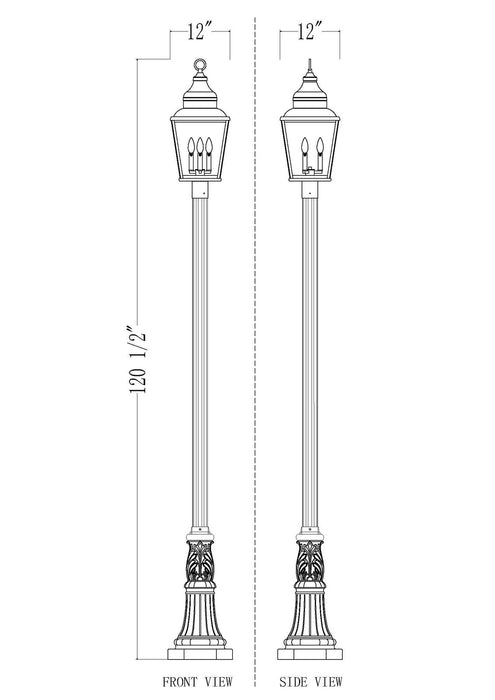 Z-Lite - 5029PHBR-518P-BK - Three Light Outdoor Post Mount - Raphael - Sand Black
