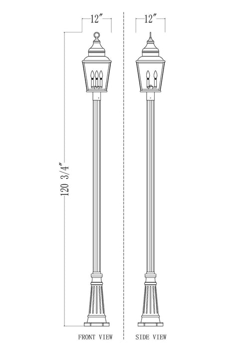Z-Lite - 5029PHBR-519P-BK - Three Light Outdoor Post Mount - Raphael - Sand Black