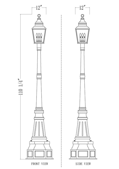 Z-Lite - 5029PHBR-564P-BK - Three Light Outdoor Post Mount - Raphael - Sand Black