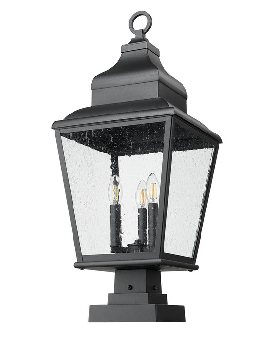Z-Lite - 5029PHBS-SQPM-BK - Three Light Outdoor Pier Mount - Raphael - Sand Black