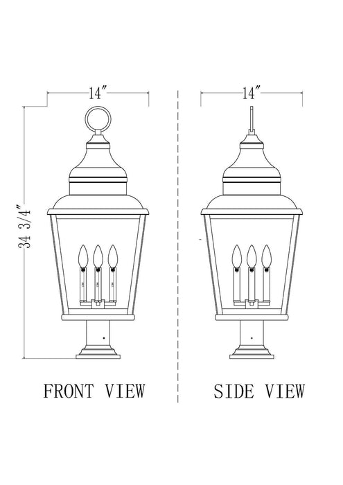Z-Lite - 5029PHXLR-533PM-BK - Four Light Outdoor Pier Mount - Raphael - Sand Black