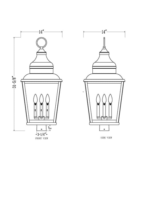 Z-Lite - 5029PHXLS-BK - Four Light Outdoor Post Mount - Raphael - Sand Black