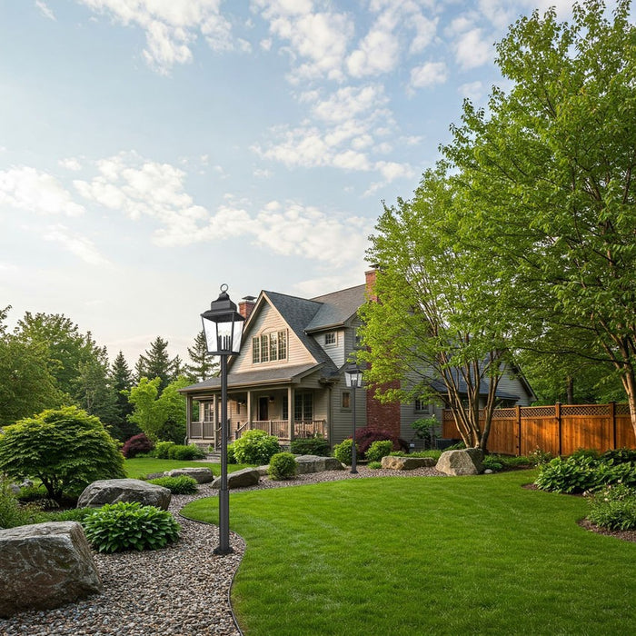 Z-Lite - 5029PHXXLR-5010P-BK - Five Light Outdoor Post Mount - Raphael - Sand Black