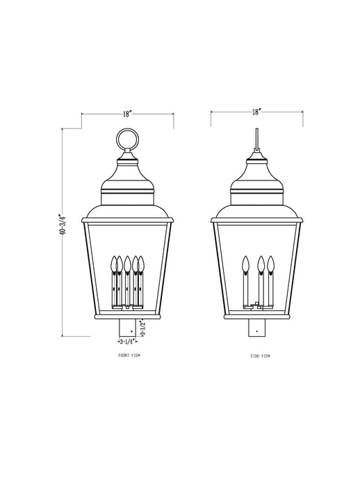 Z-Lite - 5029PHXXLR-BK - Five Light Outdoor Post Mount - Raphael - Sand Black