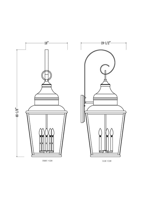 Z-Lite - 5029XXL-BK - Five Light Outdoor Wall Mount - Raphael - Sand Black