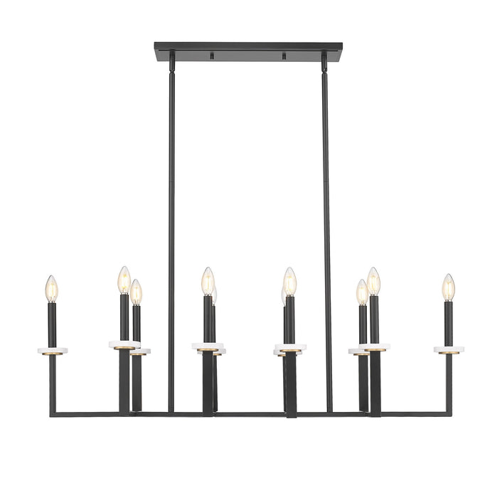 Z-Lite - 6100-10L-MB - Ten Light Linear Chandelier - Gaultier - Matte Black+Mordern Gold