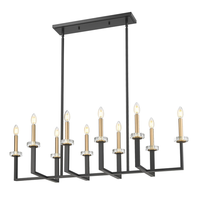 Z-Lite - 6100-10L-MB - Ten Light Linear Chandelier - Gaultier - Matte Black+Mordern Gold