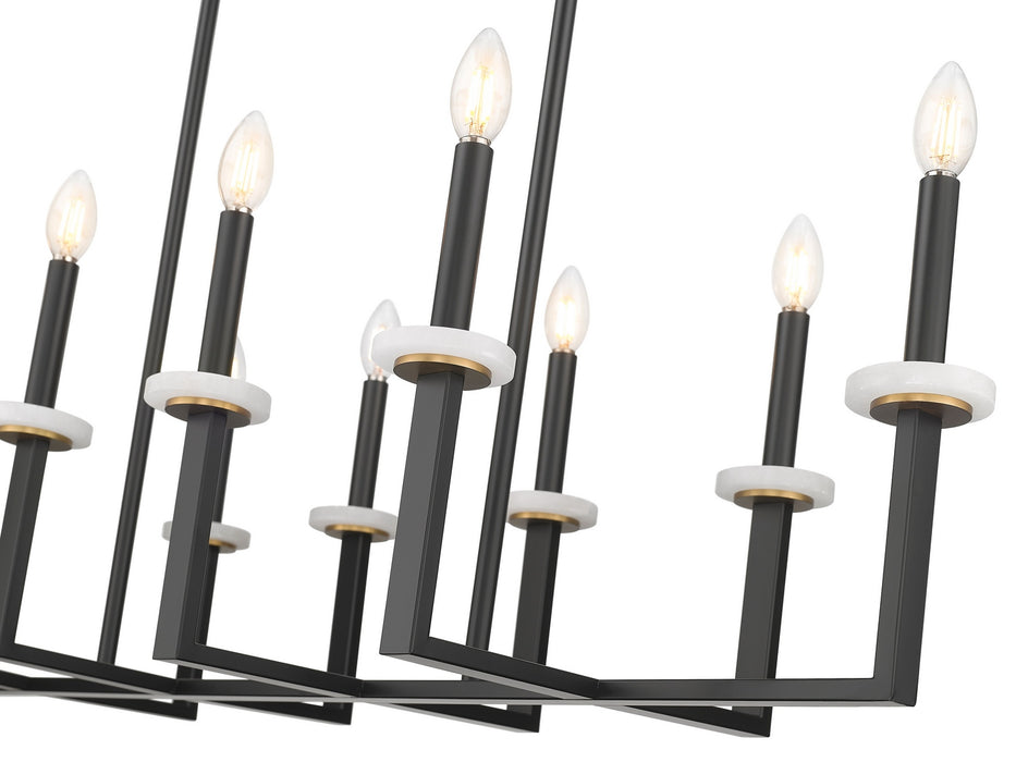 Z-Lite - 6100-10L-MB - Ten Light Linear Chandelier - Gaultier - Matte Black+Mordern Gold