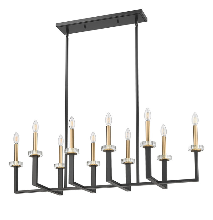 Z-Lite - 6100-10L-MB - Ten Light Linear Chandelier - Gaultier - Matte Black+Mordern Gold