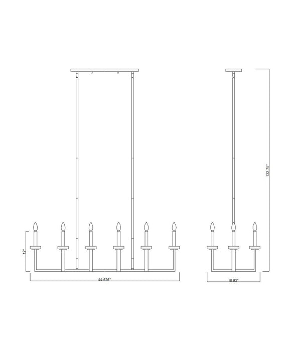 Z-Lite - 6100-10L-MB - Ten Light Linear Chandelier - Gaultier - Matte Black+Mordern Gold