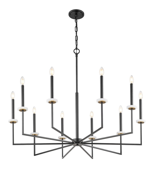 Z-Lite - 6100-10MB - Ten Light Chandelier - Gaultier - Matte Black+Mordern Gold