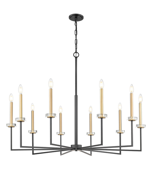 Z-Lite - 6100-10MB - Ten Light Chandelier - Gaultier - Matte Black+Mordern Gold