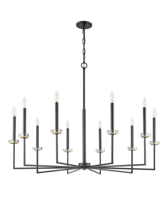 Z-Lite - 6100-10MB - Ten Light Chandelier - Gaultier - Matte Black+Mordern Gold
