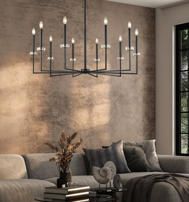 Z-Lite - 6100-10MB - Ten Light Chandelier - Gaultier - Matte Black+Mordern Gold