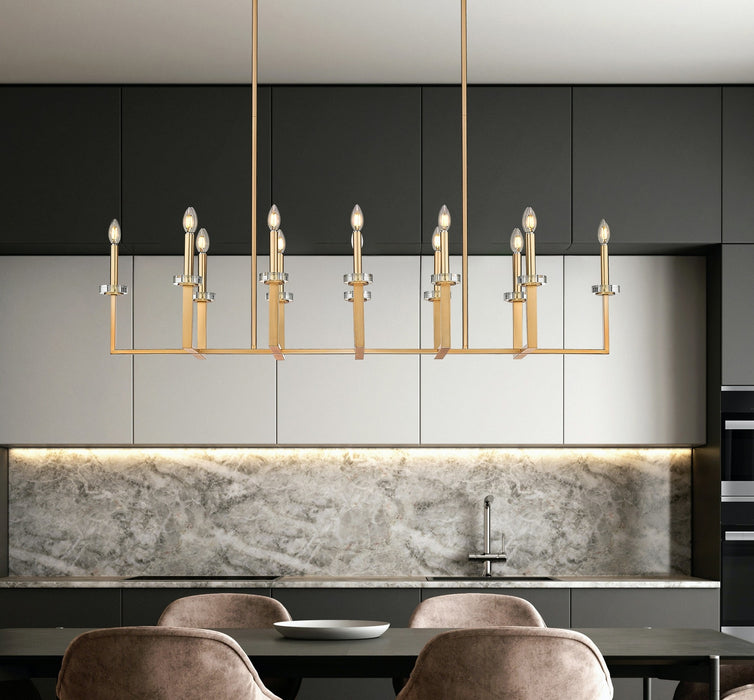 Z-Lite - 6100-12L-MGLD - 12 Light Linear Chandelier - Gaultier - Mordern Gold