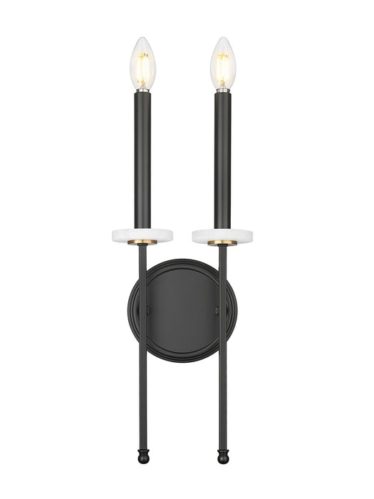 Z-Lite - 6100-2S-MB - Two Light Wall Sconce - Gaultier - Matte Black+Mordern Gold