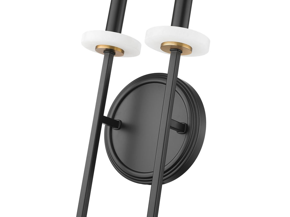Z-Lite - 6100-2S-MB - Two Light Wall Sconce - Gaultier - Matte Black+Mordern Gold