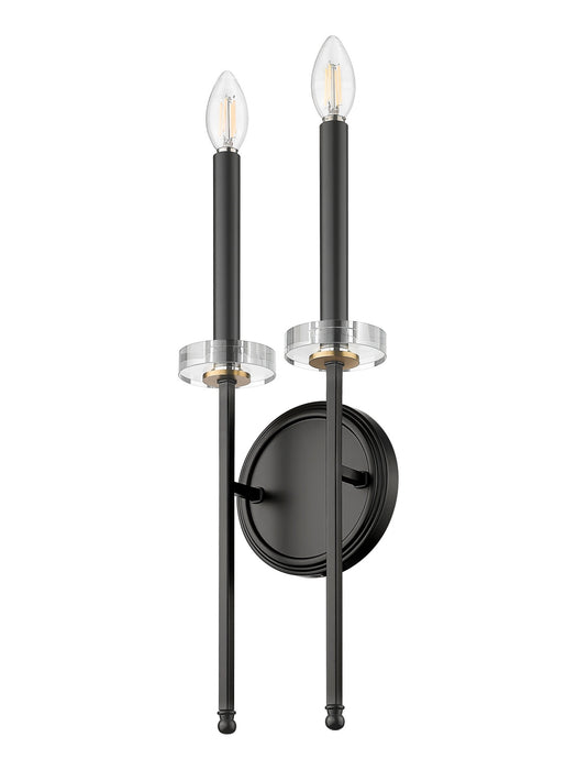 Z-Lite - 6100-2S-MB - Two Light Wall Sconce - Gaultier - Matte Black+Mordern Gold