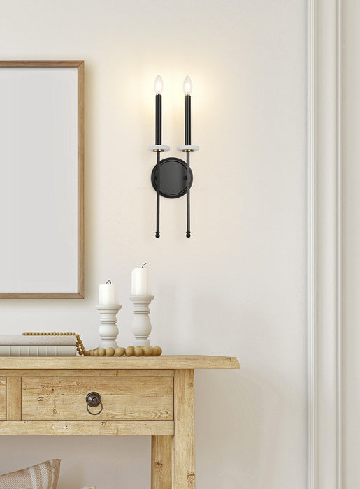 Z-Lite - 6100-2S-MB - Two Light Wall Sconce - Gaultier - Matte Black+Mordern Gold